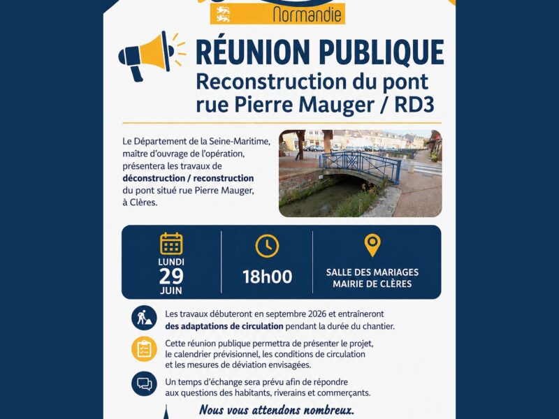 RÉUNION PUBLIQUE - Reconstruction du pont rue Pierre Mauger / RD3